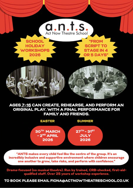 A.N.T.S Theatre School 2026 Workshops Flyer A.N.T.S Theatre School 2026 Workshops Flyer